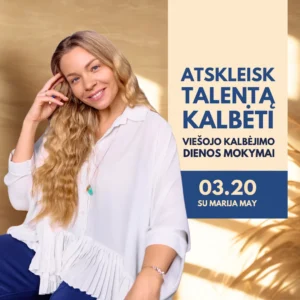 Vilnius 2026-03-20 | Gyvi „Atskleisk talentą kalbėti" mokymai